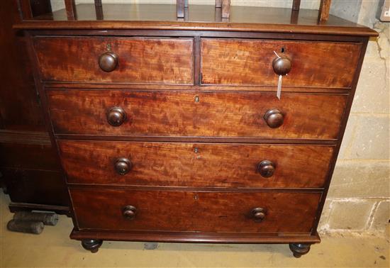 A mid-Victorian mahogany chest of four drawers, width 110cm, depth 53cm, height 106cm